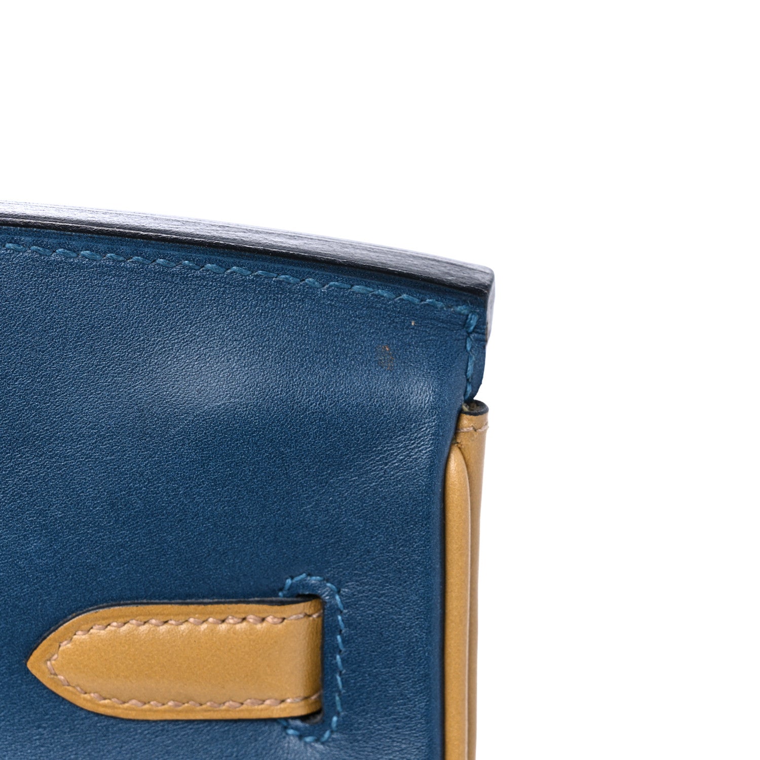 Hermes Box Horseshoe Birkin 35 Bleu de Prusse Curry 14 of 15