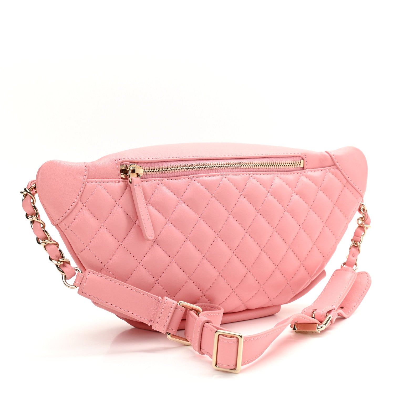 Chanel Lambskin Quilted Bi Waist Bag Fanny Pack Pink 2 of 10