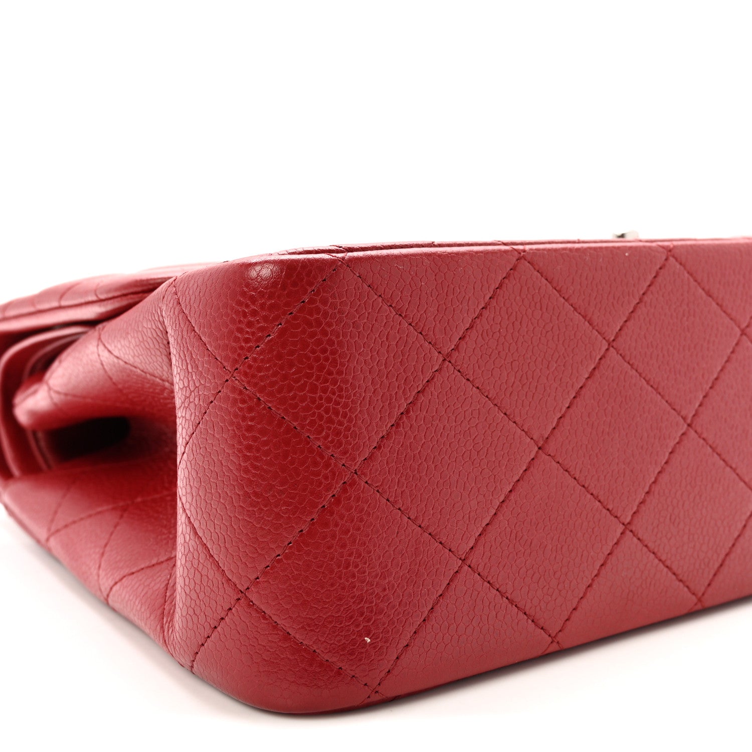 Chanel Caviar Quilted Jumbo Double Flap Red 9 of 10