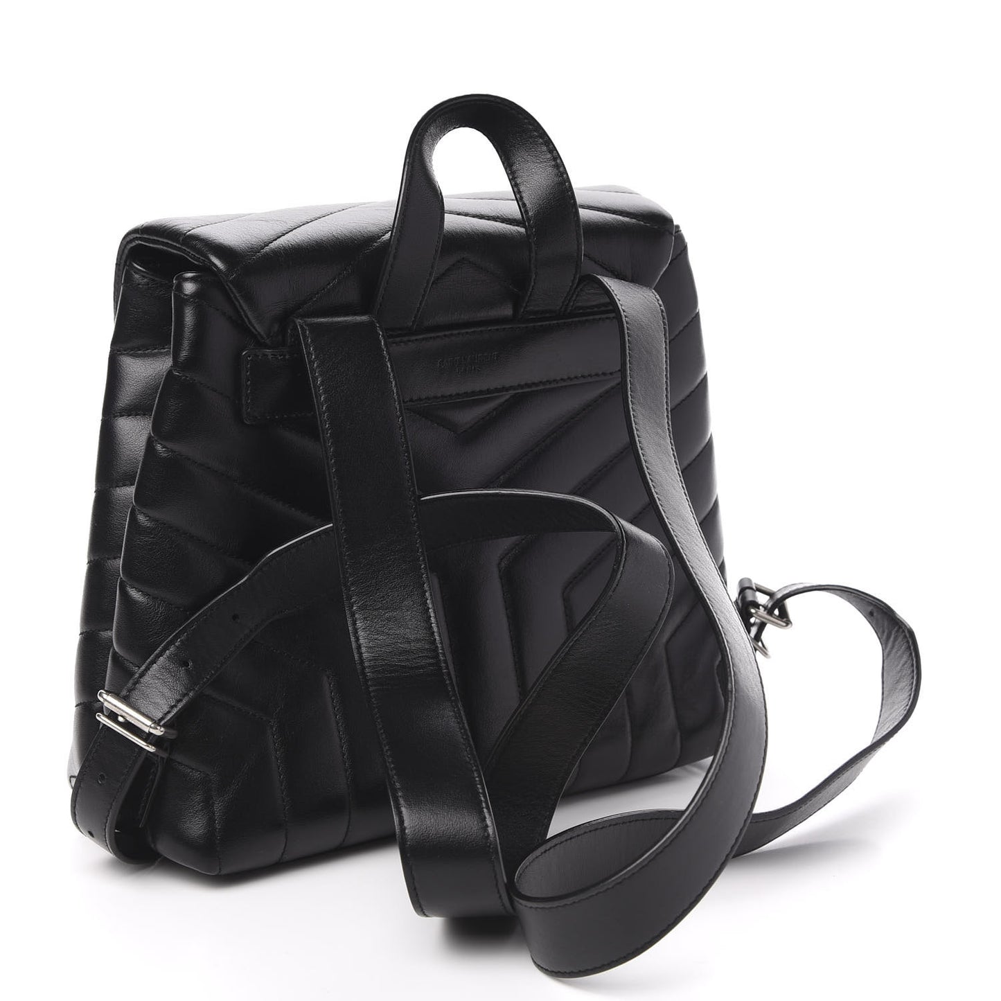 Calfskin Y Quilted Monogram Small Loulou Backpack Black