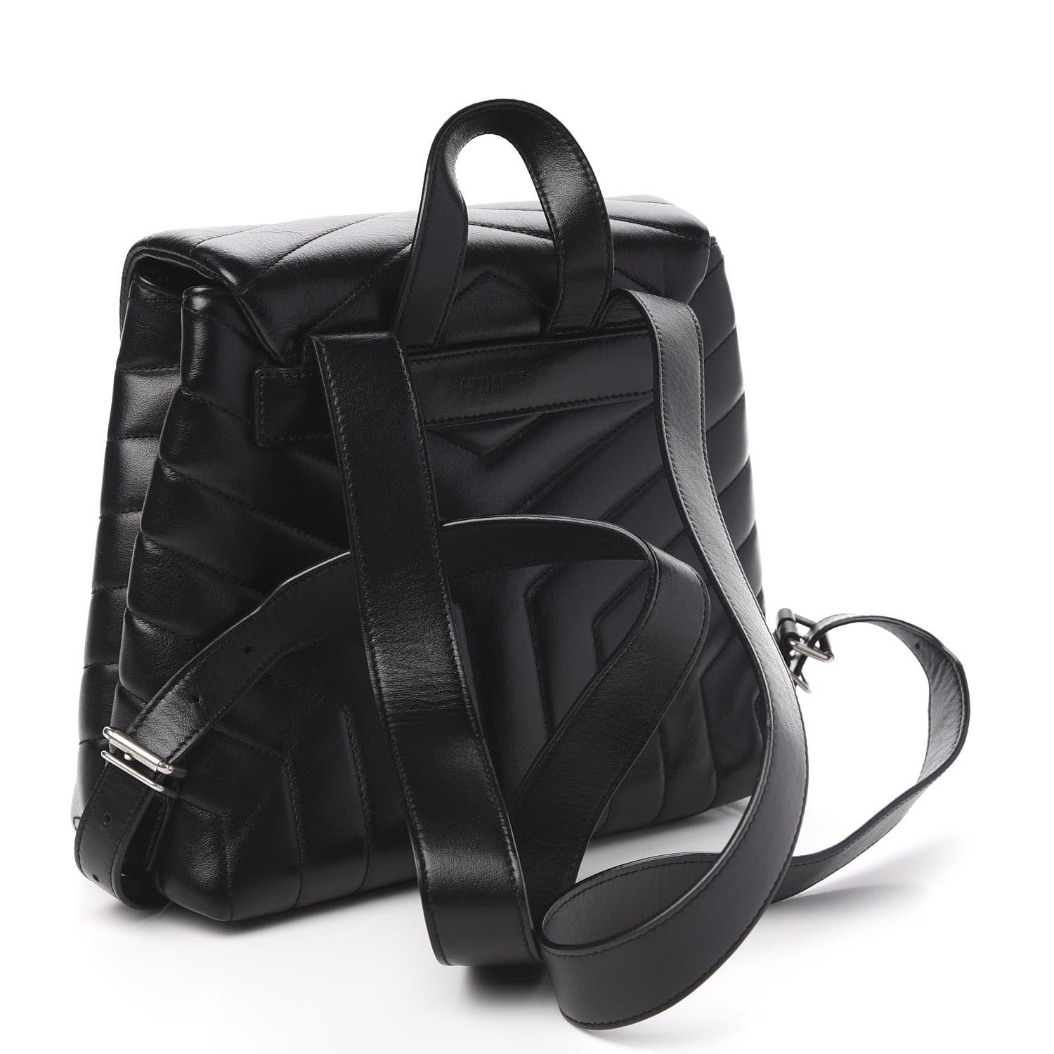 Saint Laurent Calfskin Y Quilted Monogram Small Loulou Backpack Black 2 of 10