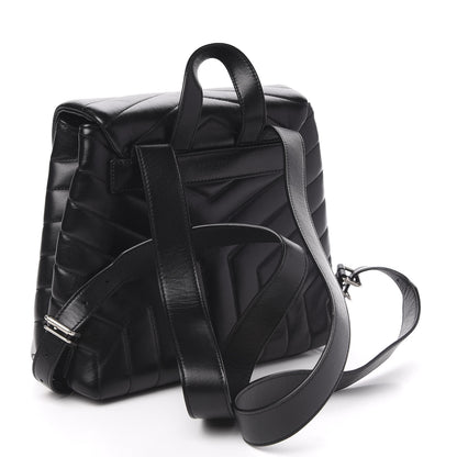 Saint Laurent Calfskin Y Quilted Monogram Small Loulou Backpack Black 2 of 10