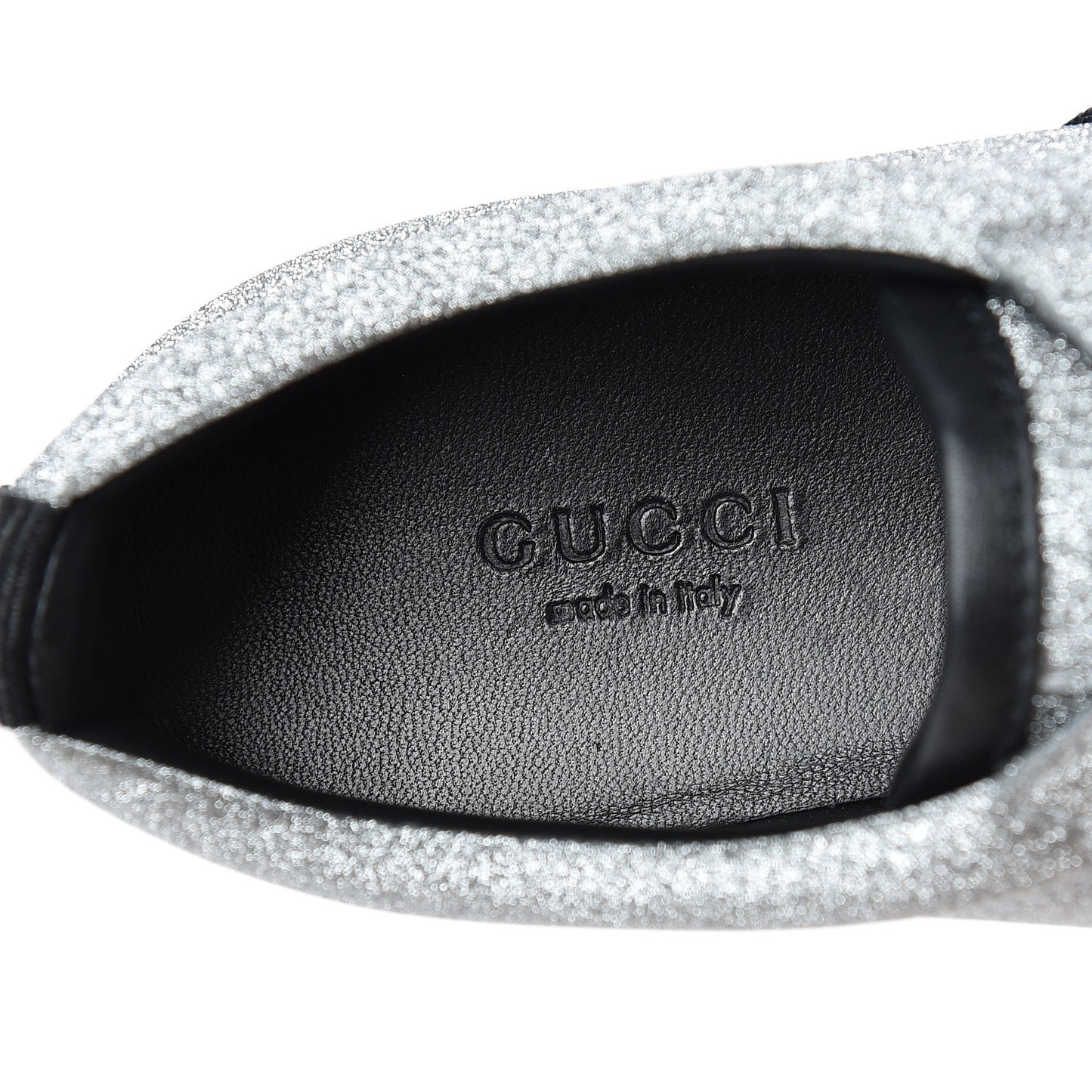 Glitter Fabric Studded Web Sneakers 36 Silver
