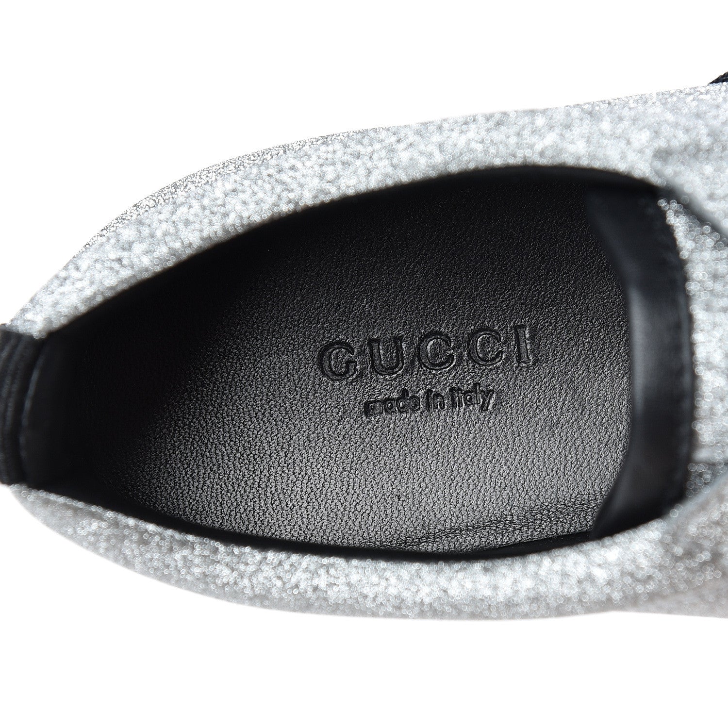 Gucci Glitter Fabric Studded Web Sneakers 36 Silver 7 of 8