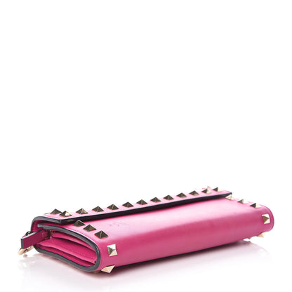 Valentino Garavani Calfskin Rockstud Wristlet Travel Wallet Fuxia 4 of 12