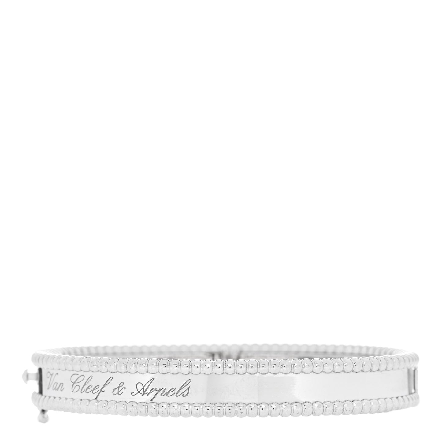 18K White Gold Perlee Signature Bangle Bracelet XS