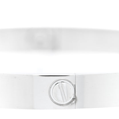 Cartier 18K White Gold 4 Diamond Love Bracelet 19 5 of 9