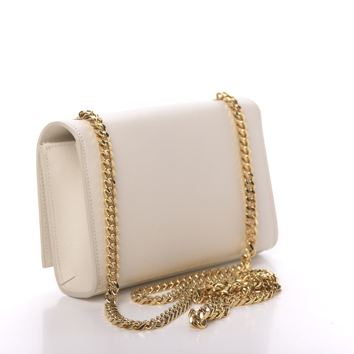 Saint Laurent Grain De Poudre Small Monogram Kate Satchel Blanc Vintage 3 of 9
