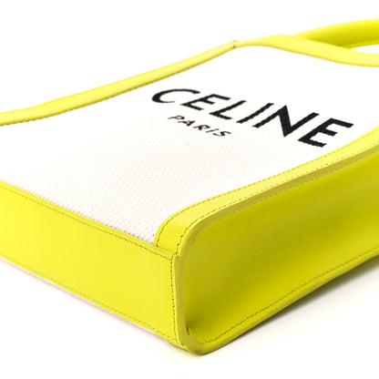 Celine Canvas Calfskin Mini Vertical Cabas Neon Yellow 9 of 9