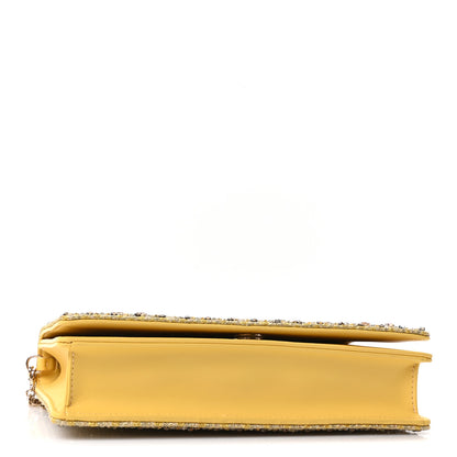 Christian Dior Calfskin Satin Bead Embroidery Lady Dior Clutch Gold Yellow 5 of 11