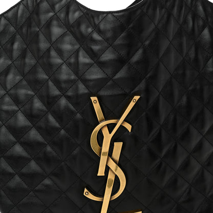 Saint Laurent Lambskin Quilted Maxi Icare Shopping Tote Black 9 of 12