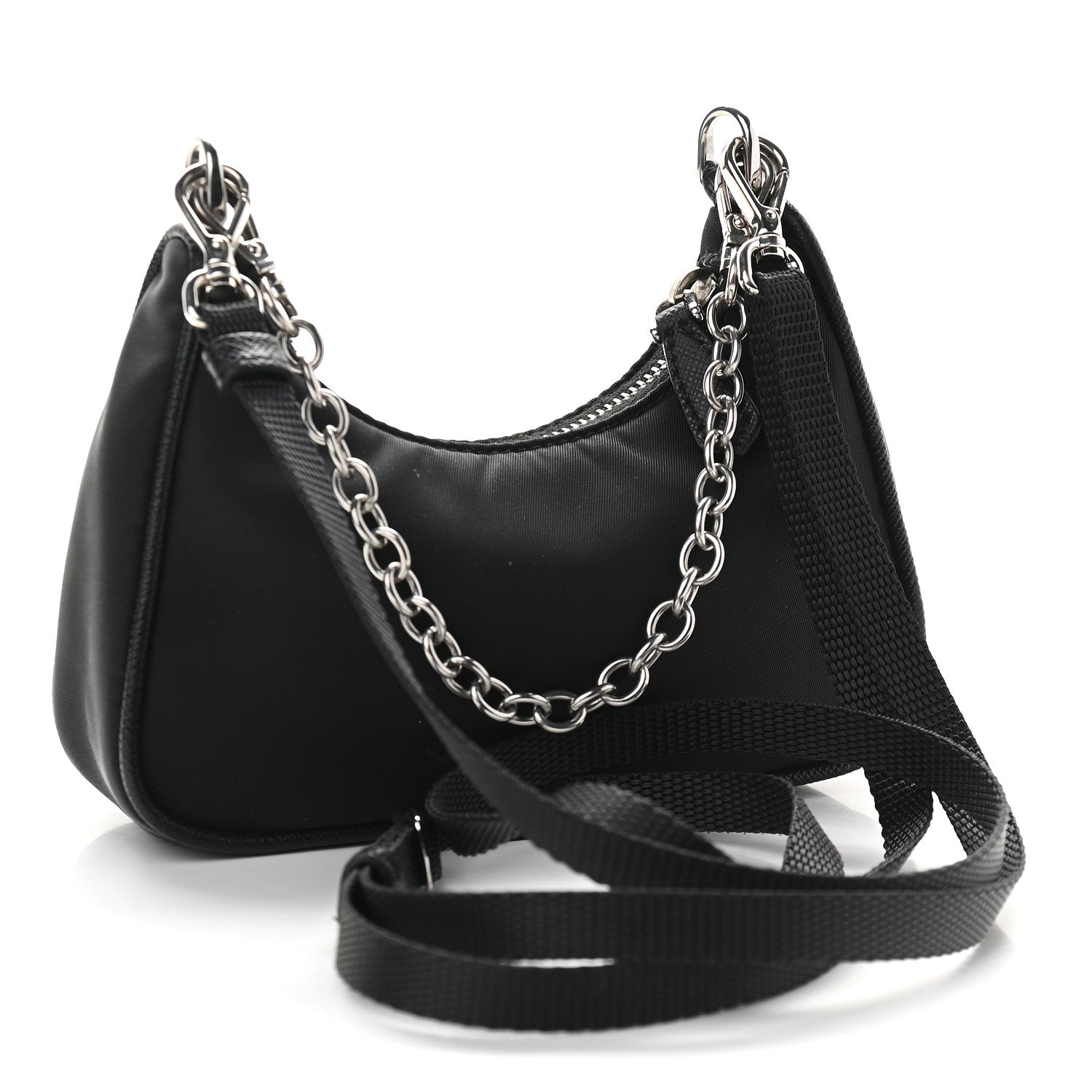 Prada Tessuto Nylon Mini Re-Edition 2000 Shoulder Bag Black 3 of 8