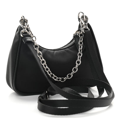 Prada Tessuto Nylon Mini Re-Edition 2000 Shoulder Bag Black 3 of 8