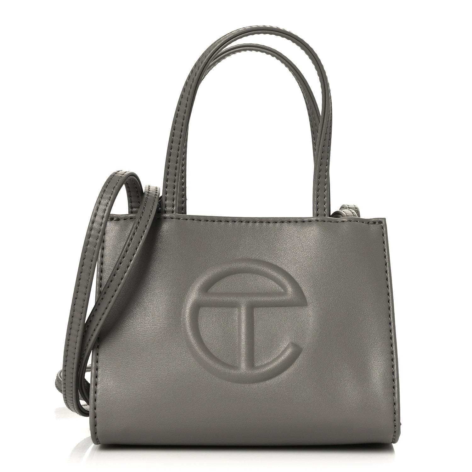 Telfar Vegan Leather Small Shopping Bag Grey 1 of 8