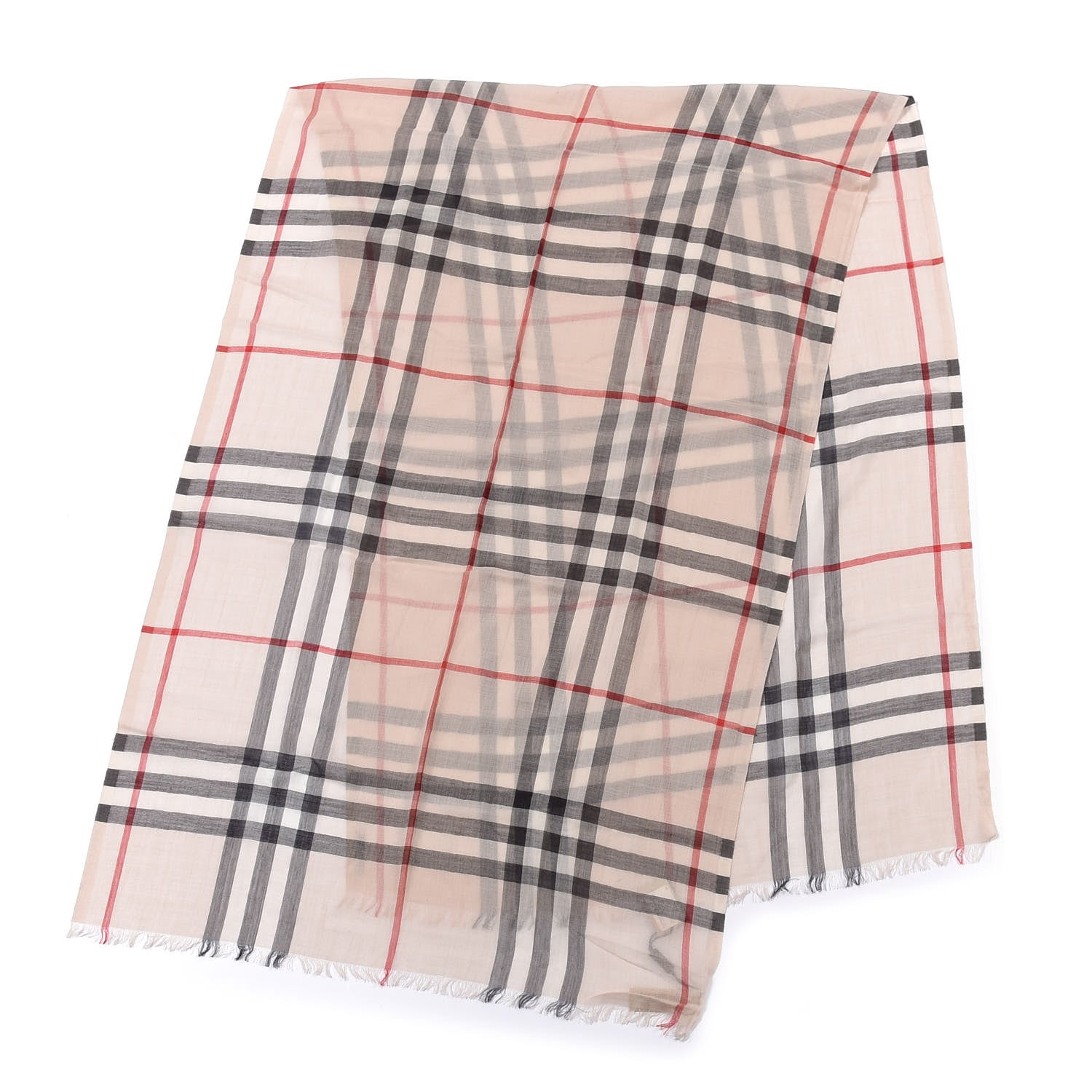 Burberry Wool Silk Gauze Giant Check Scarf Stone Check Stone 2 of 5