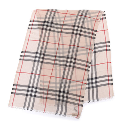 Burberry Wool Silk Gauze Giant Check Scarf Stone Check Stone 2 of 5