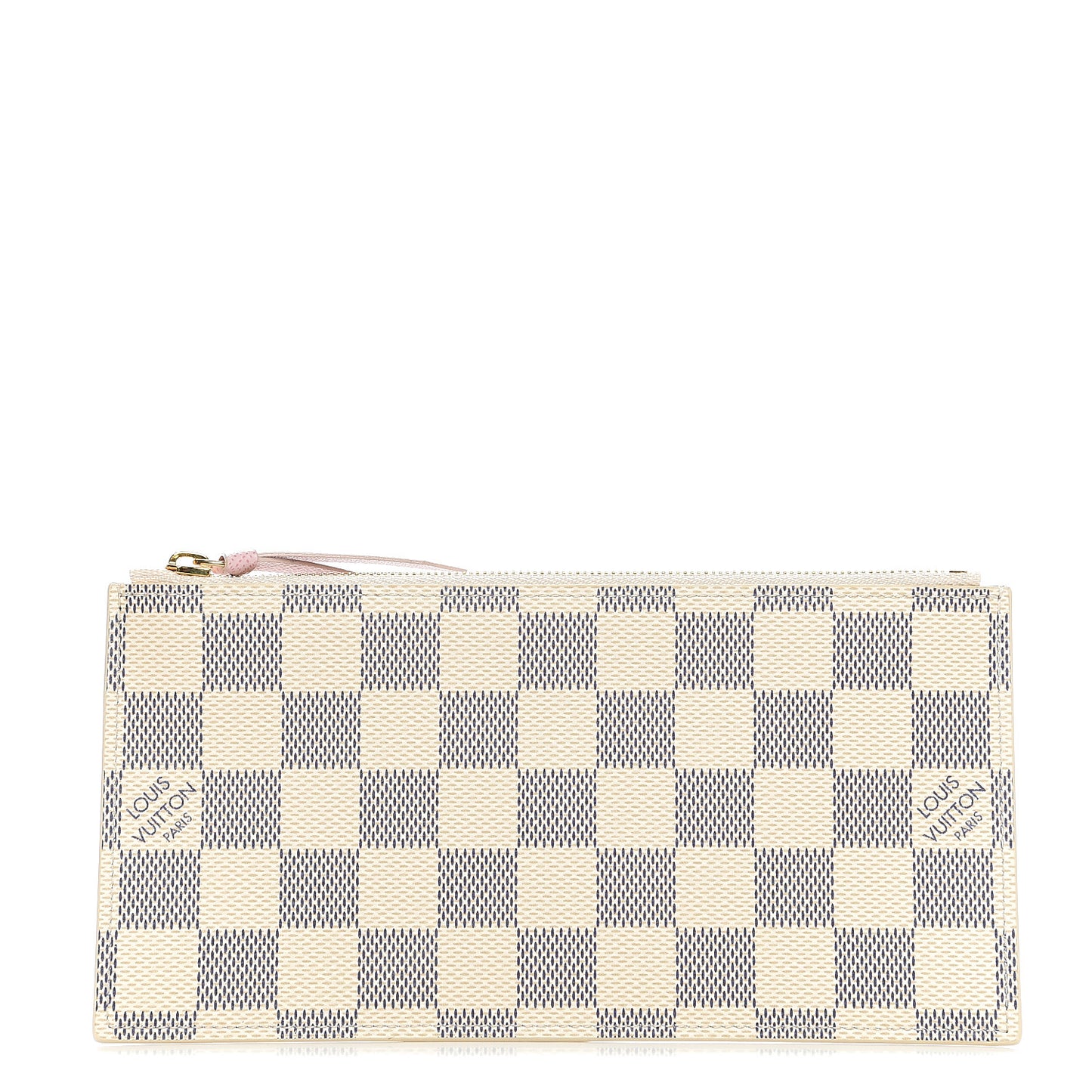 Damier Azur Felicie Chain Wallet Zippered Insert Rose Ballerine