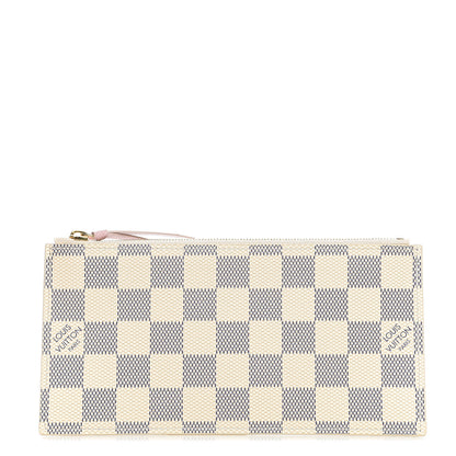 Louis Vuitton Damier Azur Felicie Chain Wallet Zippered Insert Rose Ballerine 1 of 6