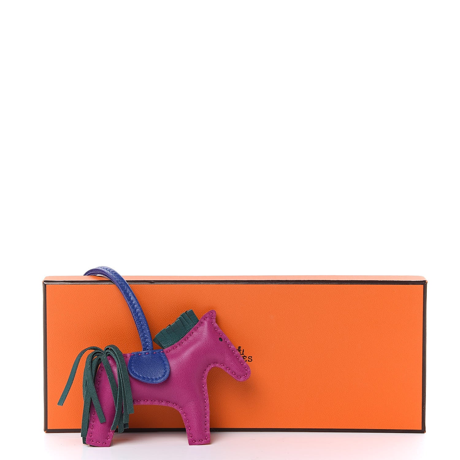 Hermes Milo Lambskin Grigri Rodeo Horse Bag Charm PM Rose Pourpre Bleu Electrique Malachite 5 of 5