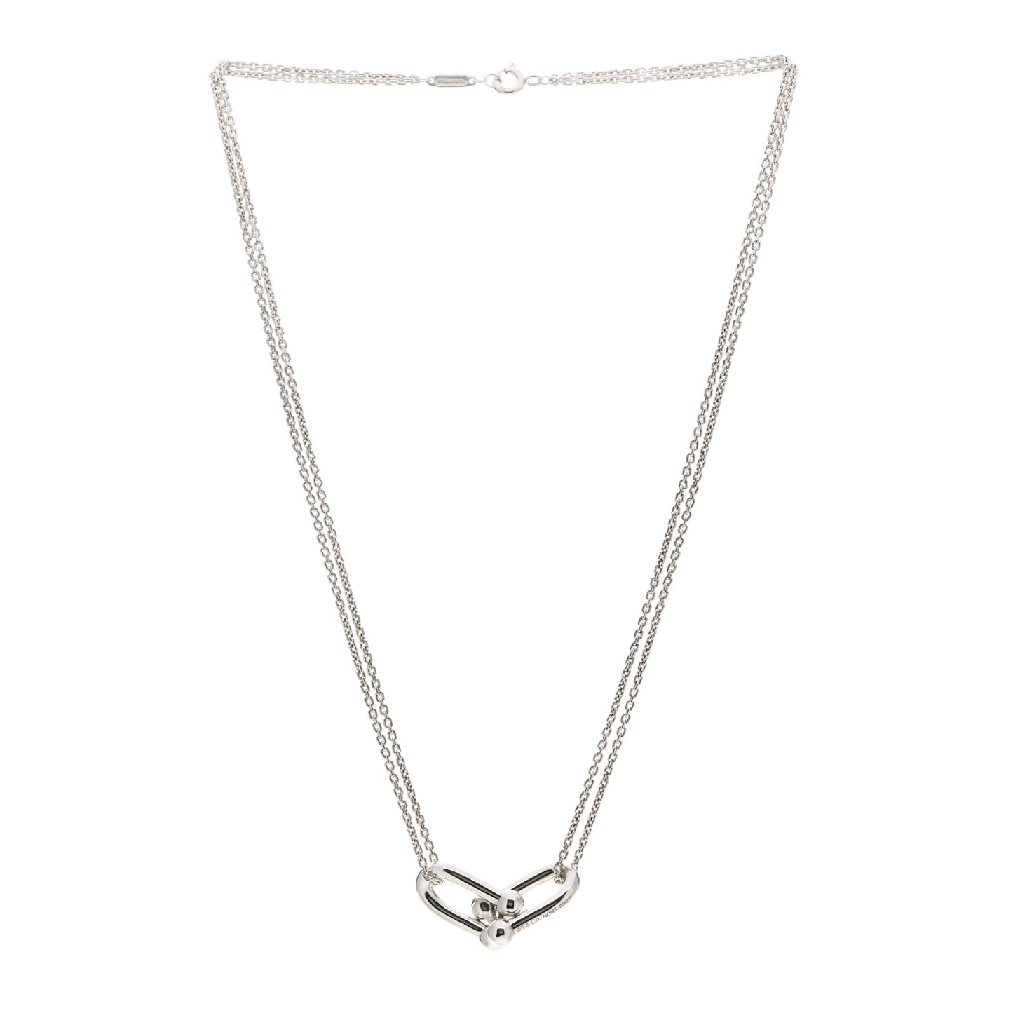 Sterling Silver Double HardWear Link Pendant Necklace