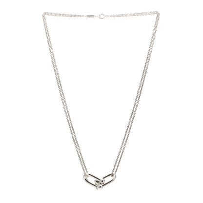 Tiffany Sterling Silver Double HardWear Link Pendant Necklace 3 of 5