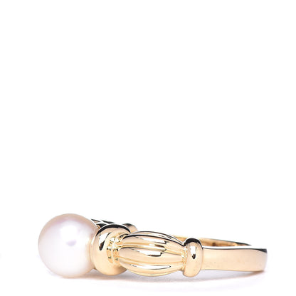 Tiffany 18K Yellow Gold 7-7.5mm Pearl Ring 52 6 3 of 5