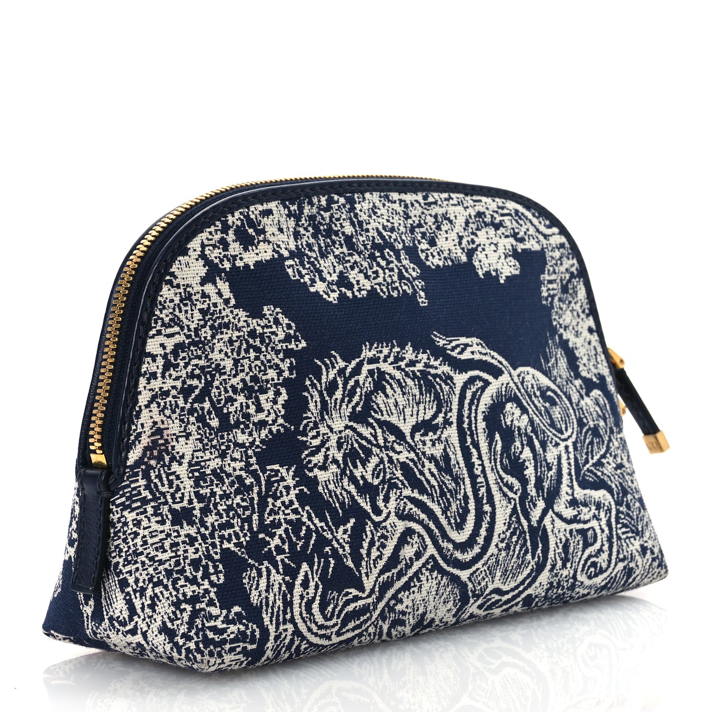 Embroidered Toile De Jouy 30 Montaigne Cosmetic Pouch Blue