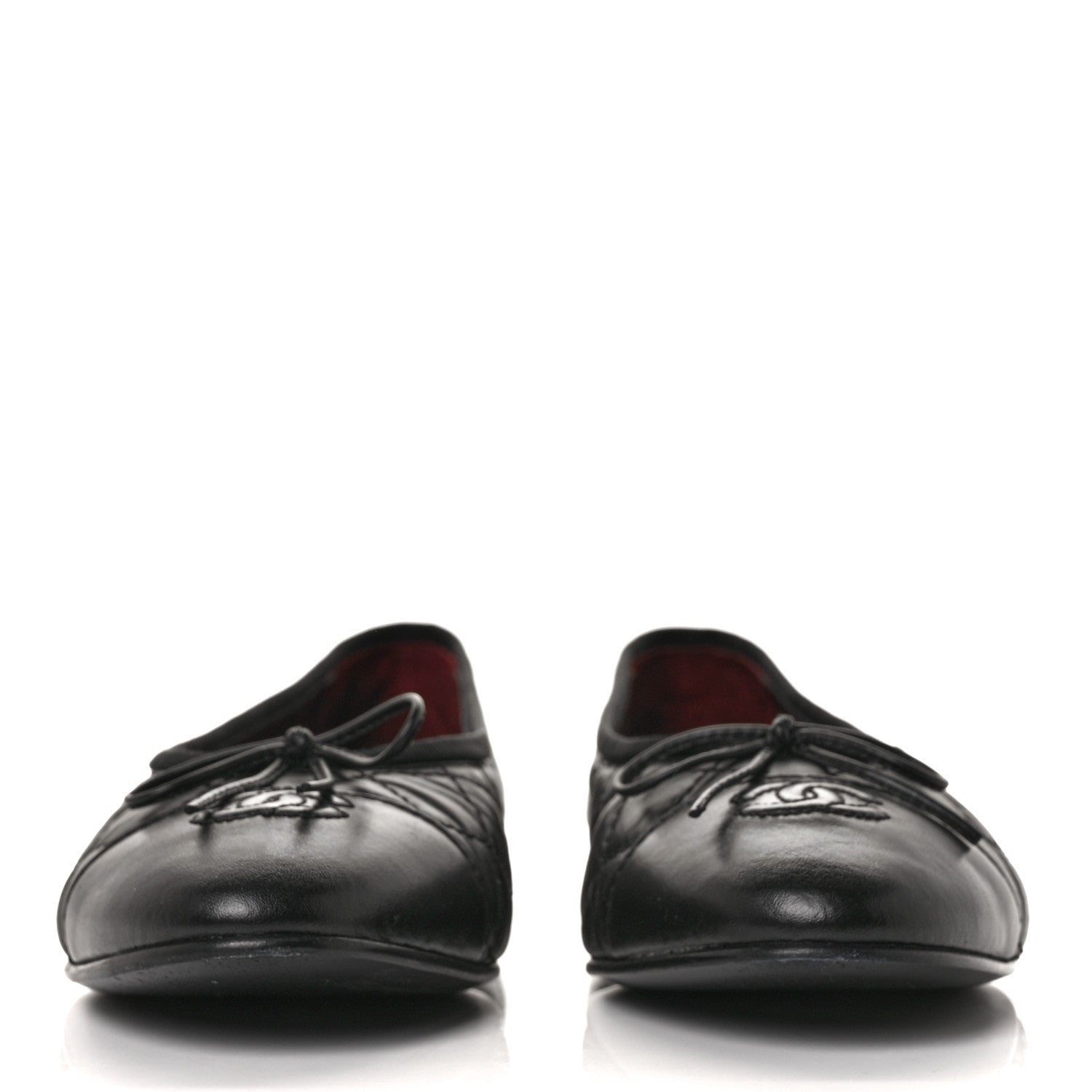 Chanel Aged Calfskin Quilted Cap Toe Ballerina Flats 40.5 Black 2 of 9