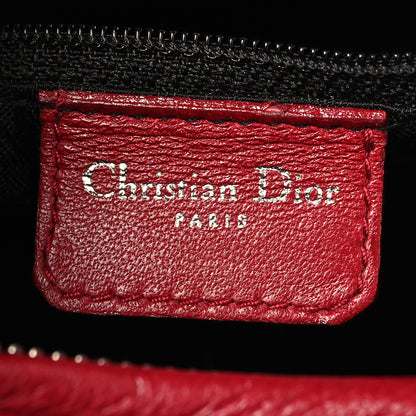 Christian Dior Lambskin Cannage Medium Lady Dior Red 6 of 13