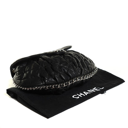 Chanel Washed Lambskin Quilted Medium Chain Around Messenger Black 4 of 7