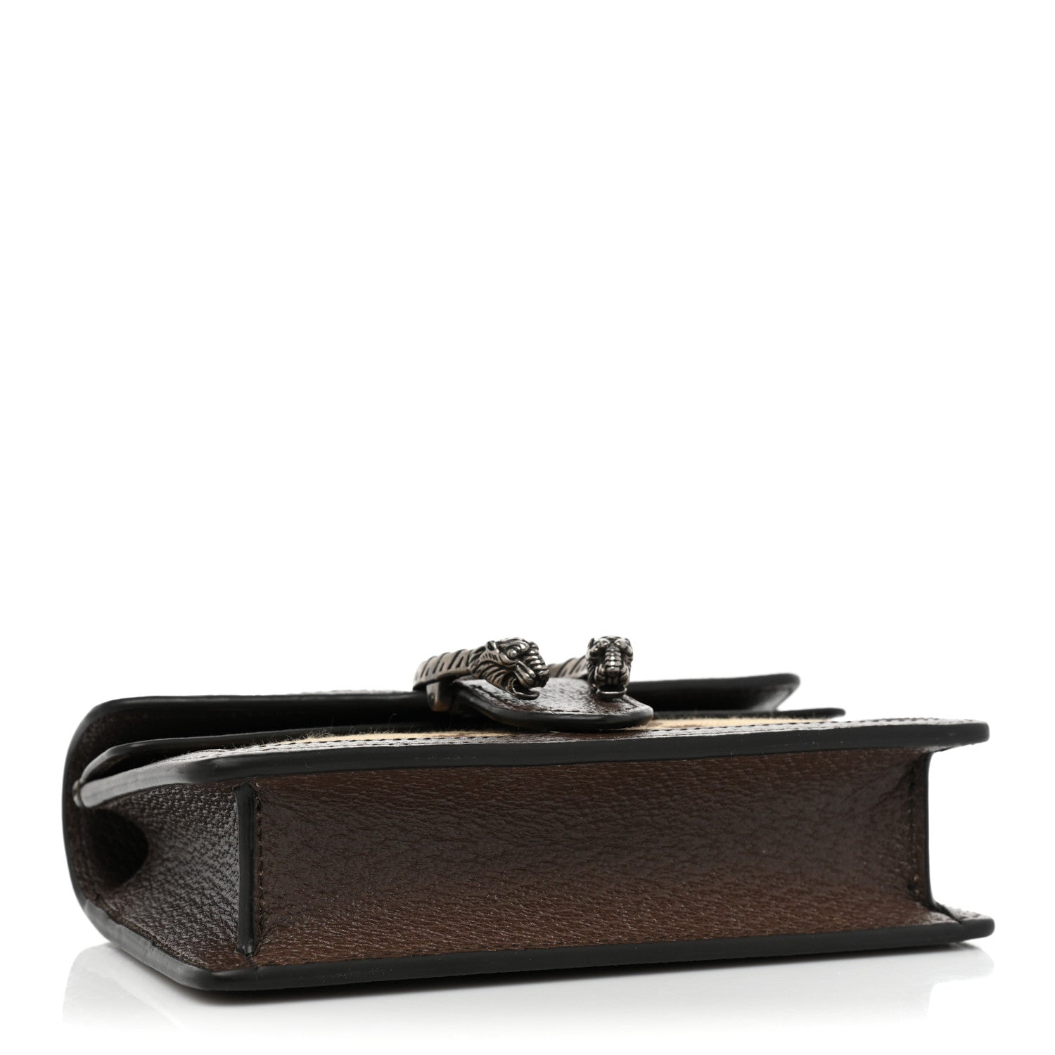 Gucci Monogram Jumbo GG Textured Dollar Calfskin Super Mini Dionysus Shoulder Bag Camel Ebony New Acero 4 of 9