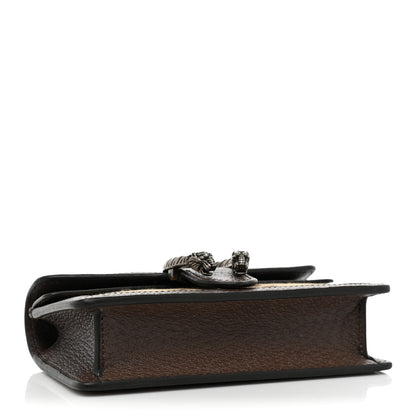 Gucci Monogram Jumbo GG Textured Dollar Calfskin Super Mini Dionysus Shoulder Bag Camel Ebony New Acero 4 of 9