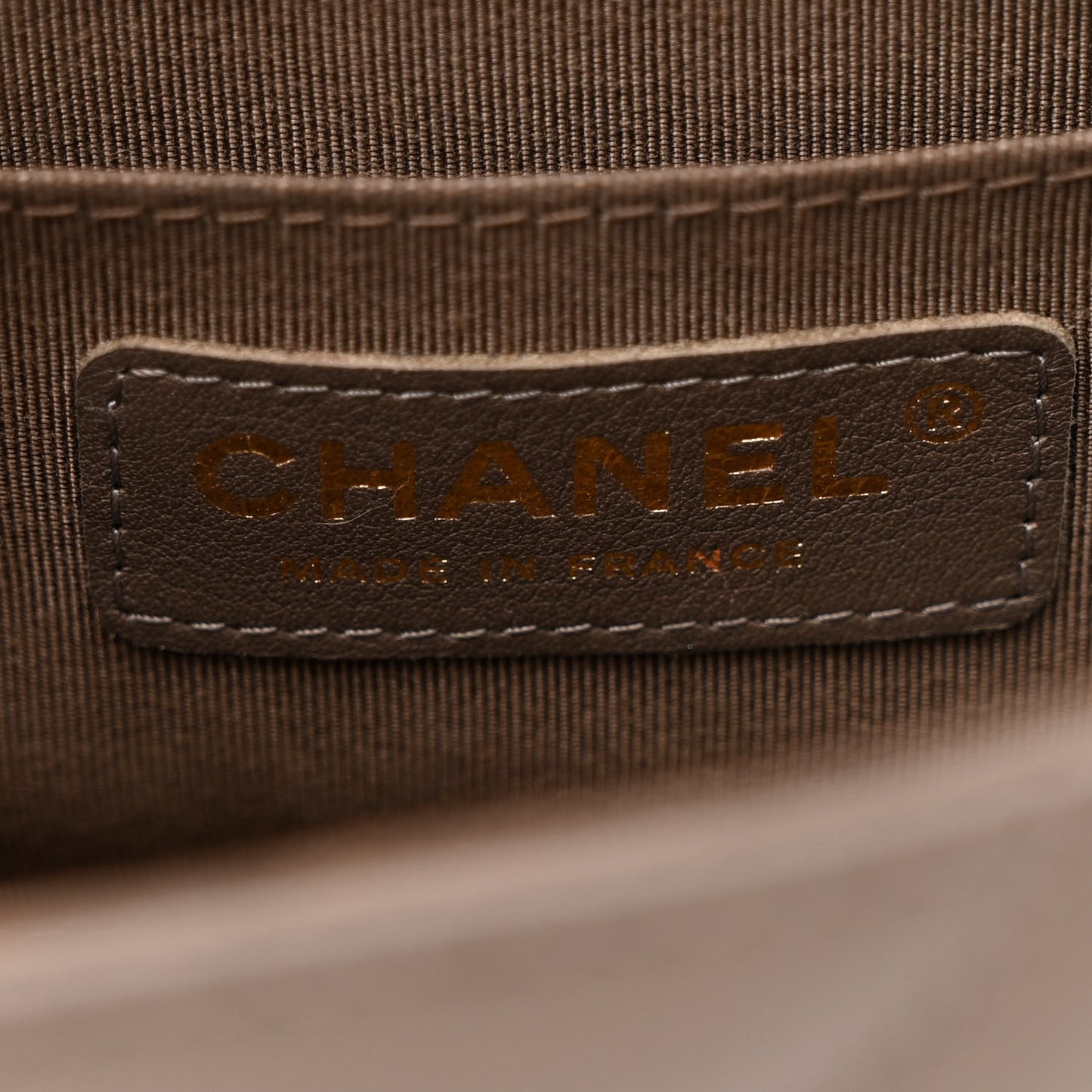 Calfskin Chevron Quilted Mini Statement Flap Khaki