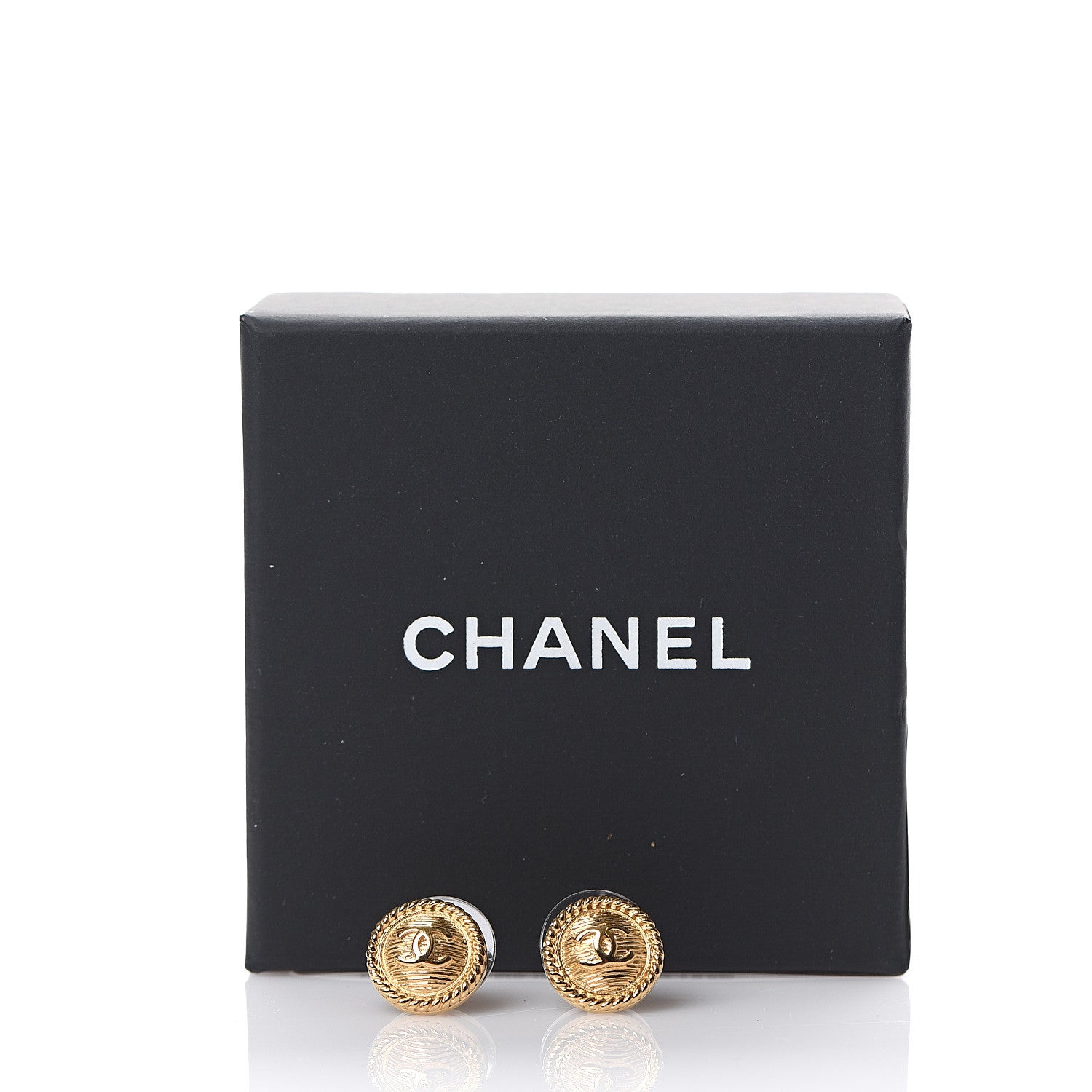 Chanel CC Button Earrings Gold 5 of 5