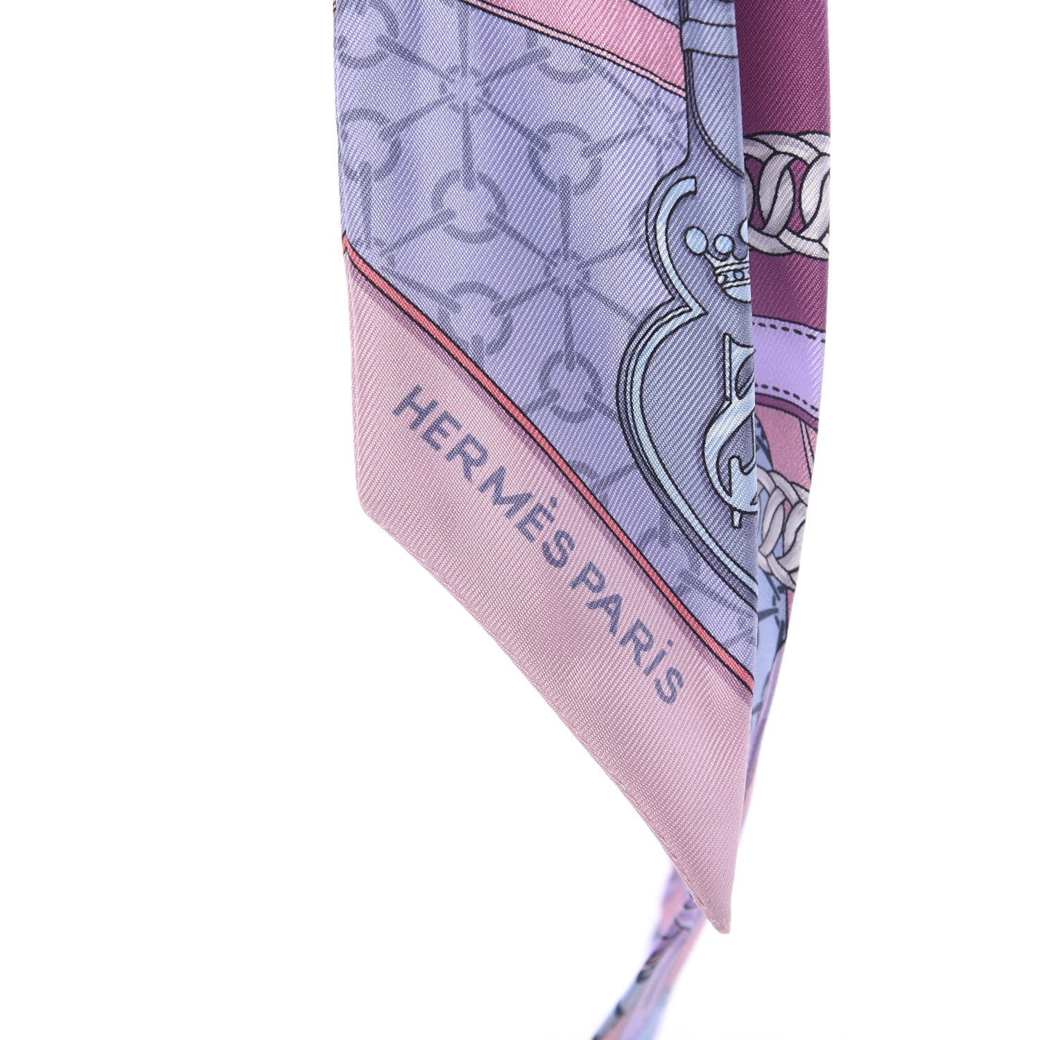 Hermes Silk La Promenade Du Matin Twilly Mauve Ciel Gris 3 of 6