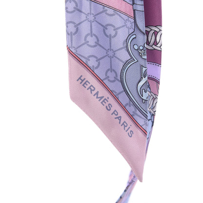 Hermes Silk La Promenade Du Matin Twilly Mauve Ciel Gris 3 of 6