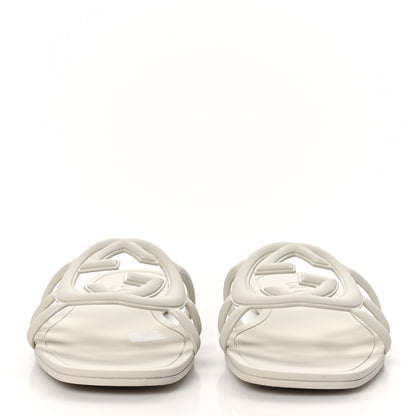 Gucci Rubber Interlocking G Womens Slide Sandals 40 Mystic White 2 of 9