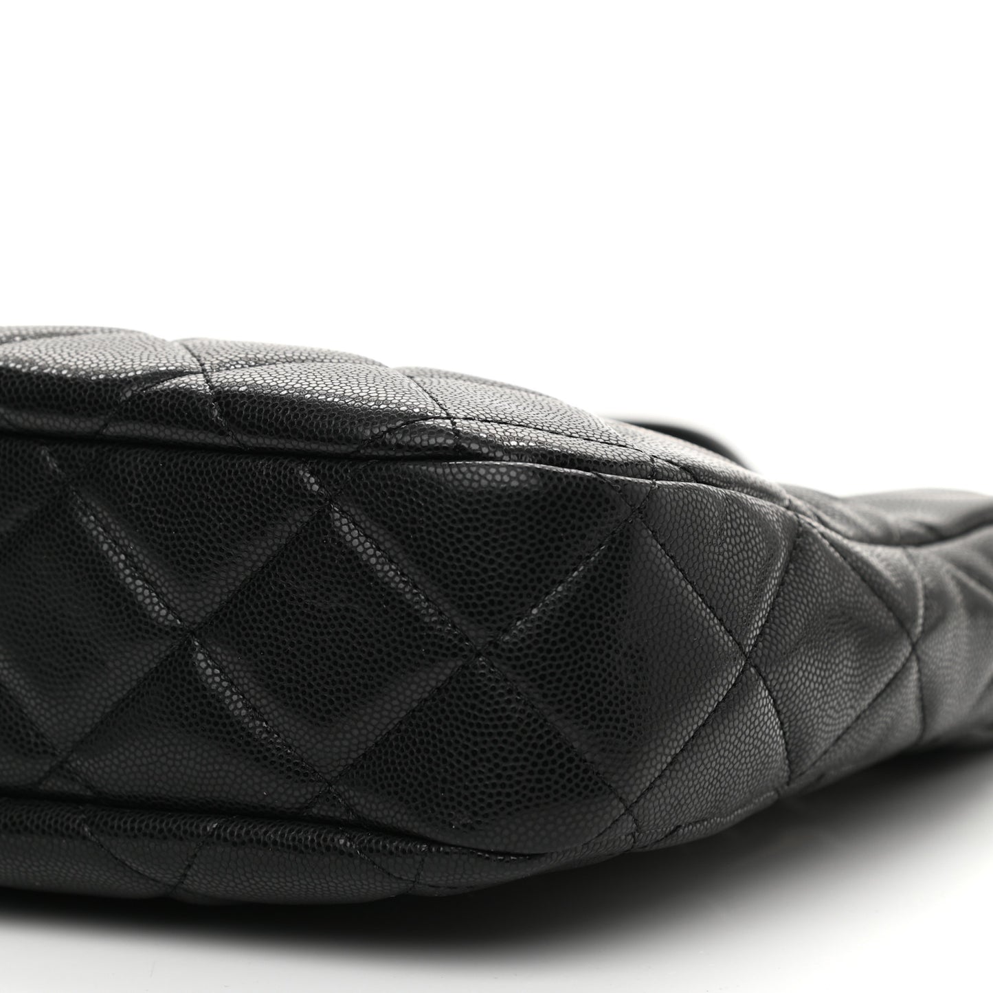 Caviar Quilted Twist Your Buttons Hobo Black