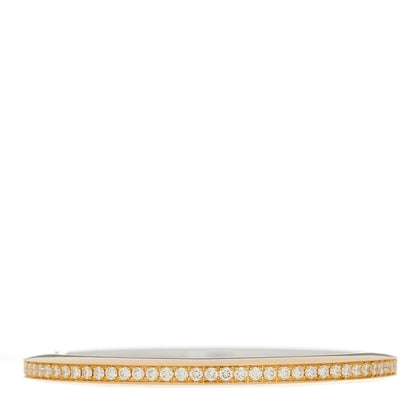 Tiffany 18K Yellow White Gold Diamond Narrow Tiffany Lock Half Pave Bangle Bracelet 3 of 6