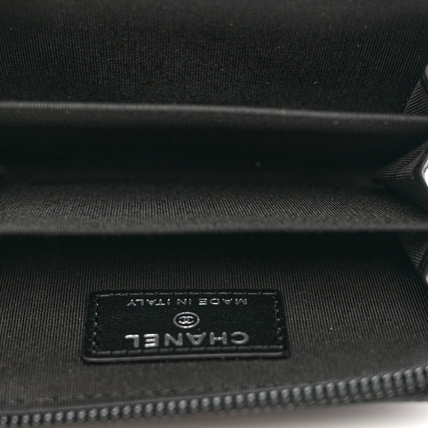 Caviar Quilted Boy Zip Around Coin Purse Wallet Black