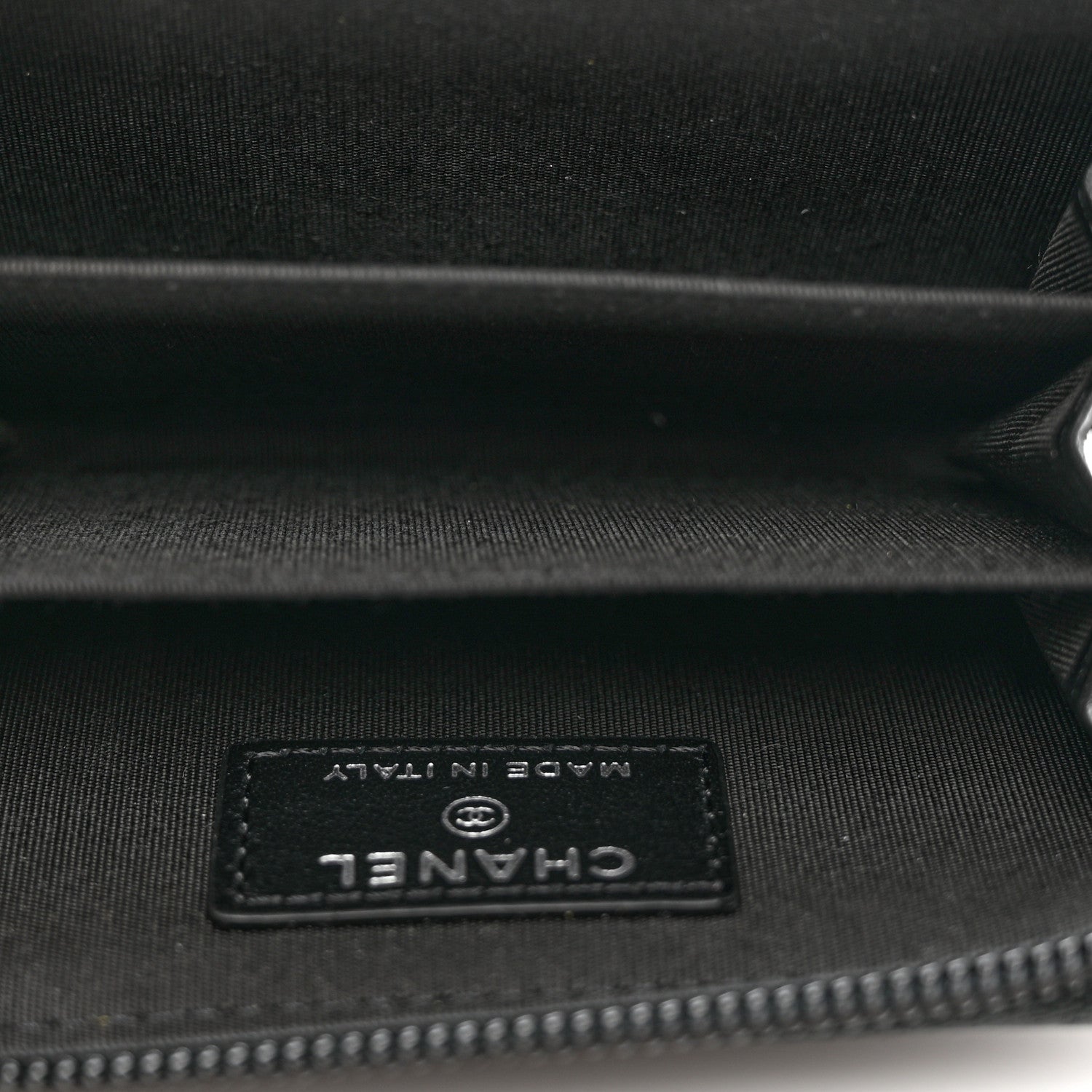 Chanel Caviar Quilted Boy Zip Around Coin Purse Wallet Black 4 of 6
