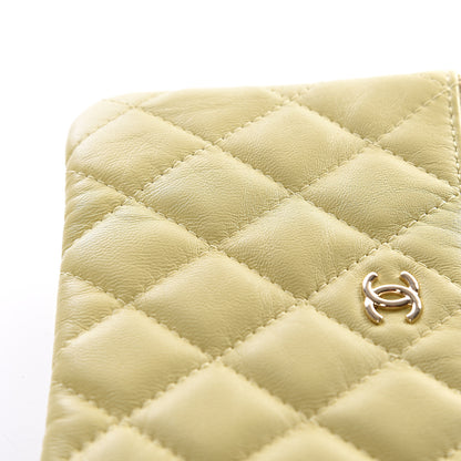 Chanel Lambskin Quilted Small Cosmetic Case Yellow 10 of 11