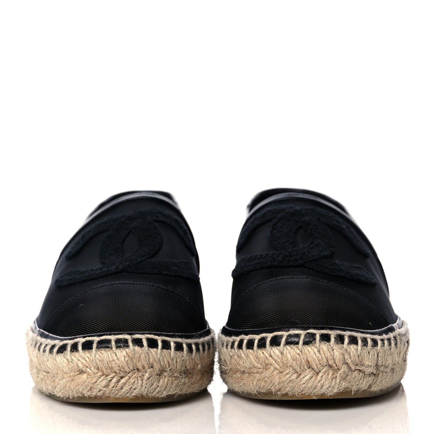 Mesh Grosgrain CC Espadrilles 39 Black