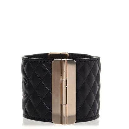 Chanel Calfskin Quilted CC Wide Cuff Black 5 of 7