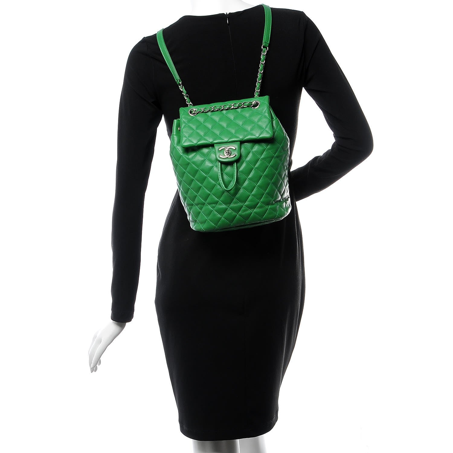 Chanel Lambskin Quilted Small Urban Spirit Backpack Green 2 of 13