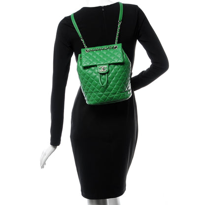 Chanel Lambskin Quilted Small Urban Spirit Backpack Green 2 of 13
