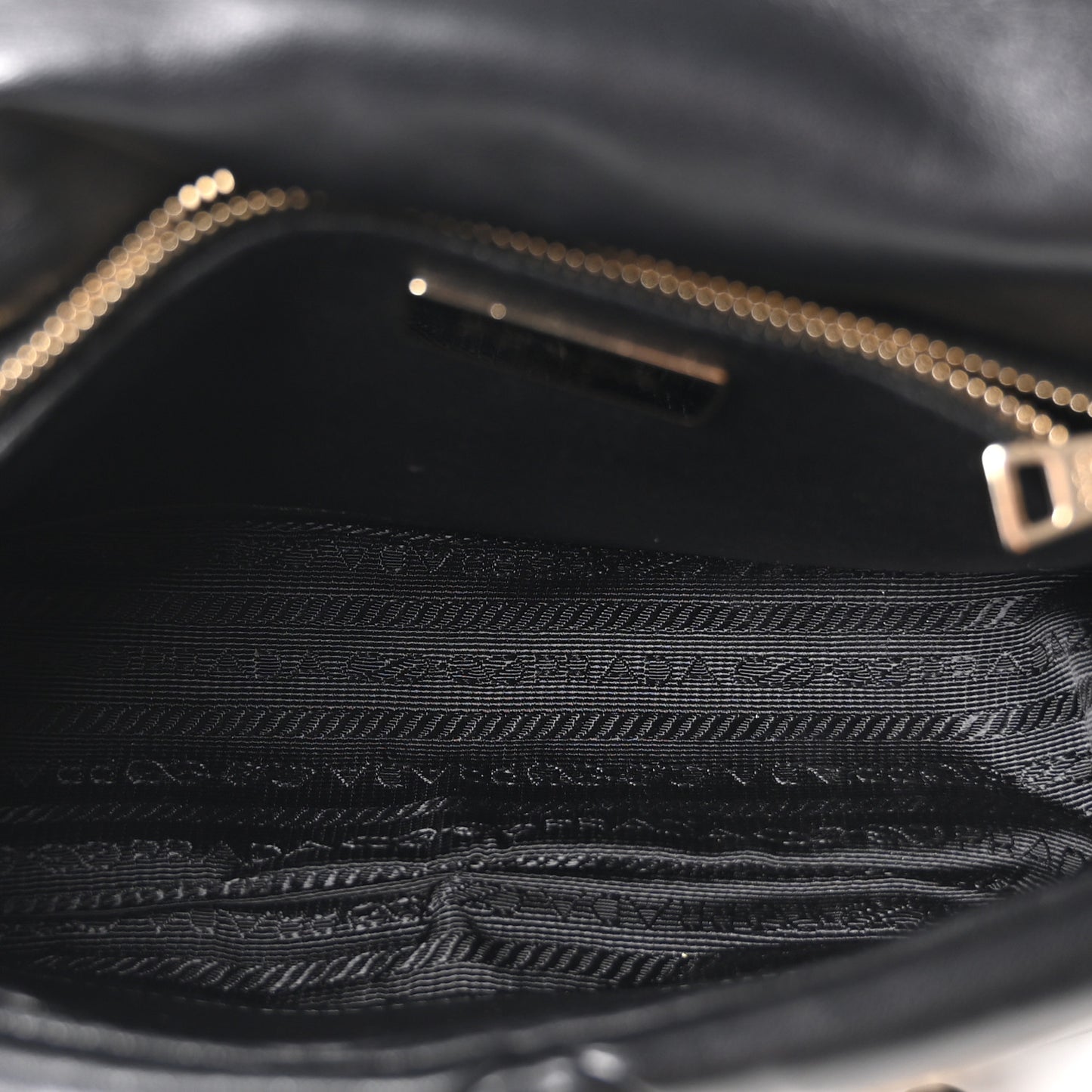 Nappa Re-Nylon Triangle Quilted Patchwork System Flap Shoulder Bag Black