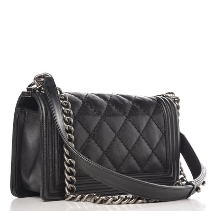 Chanel Calfskin Double Stitch Medium Boy Flap Black 3 of 8