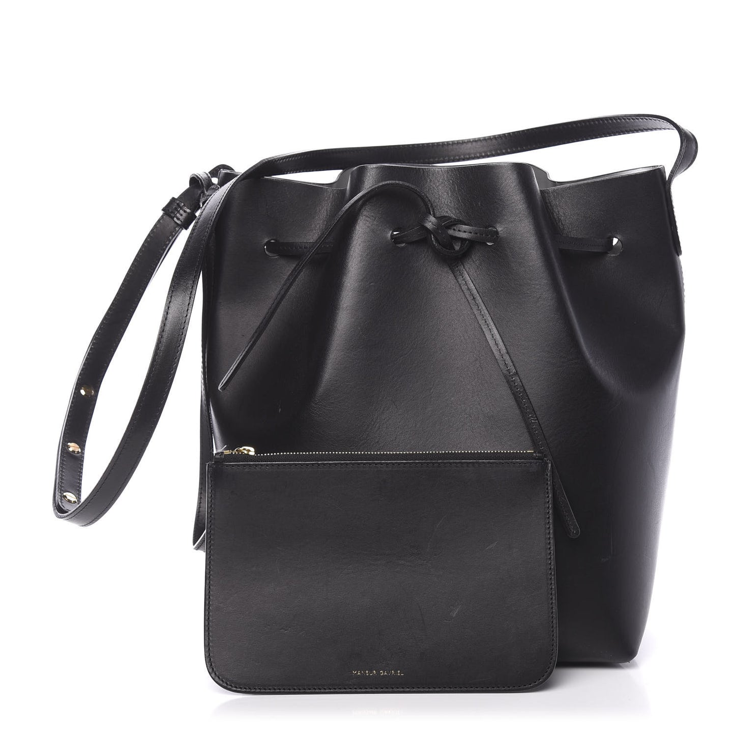 Vegetable Tanned Calfskin Bucket Bag Black Argento