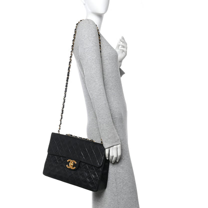 Chanel Lambskin Quilted XL Jumbo Single Flap Black 2 of 17